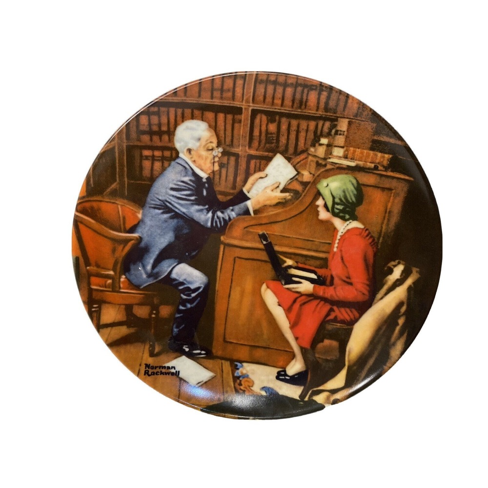 Norman Rockwell Knowles Collector Plate The Professor 1986 Vintage Decor